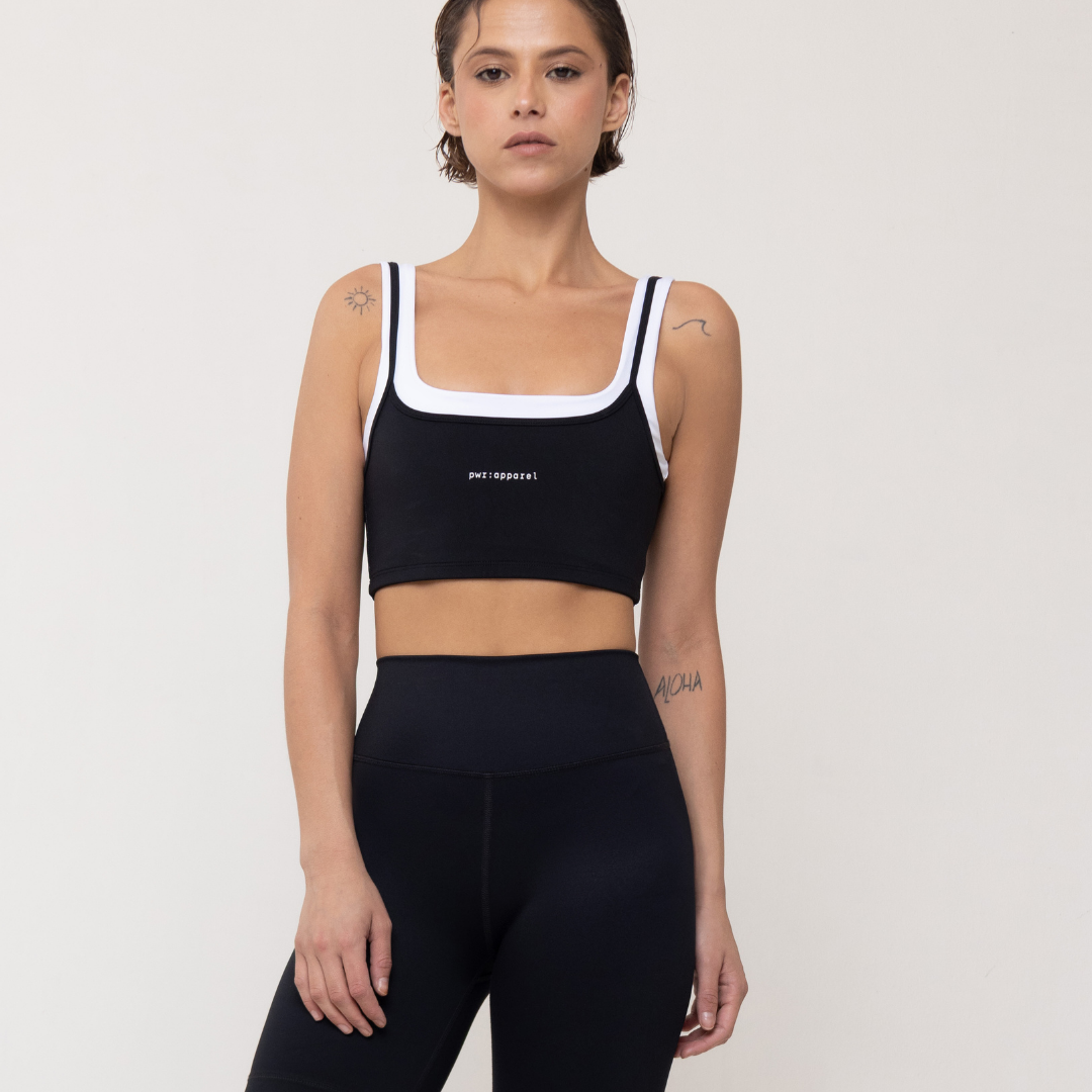 CONTRAST TOP BLACK